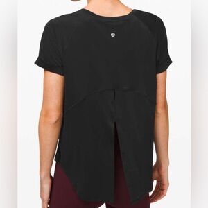Lululemon Open Up Tie Back Tee Black Women Sz S/M